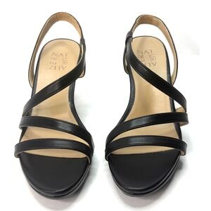 Naturalizer Women's Brenta Strappy Dress Sandals Black Faux Leather Size 8M NWT